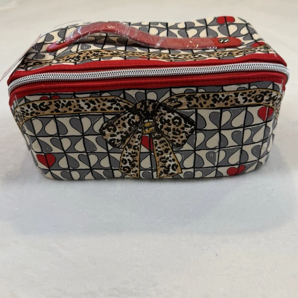 NWT Brighton Wild Love Cosmetic Bag Travel Bag Hearts Leopard Brighton